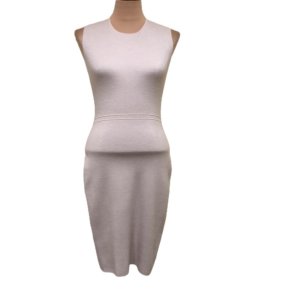 D. Exterior Bodycon Dress Size Small Pink Silver Metallic Glitter Wool Blend